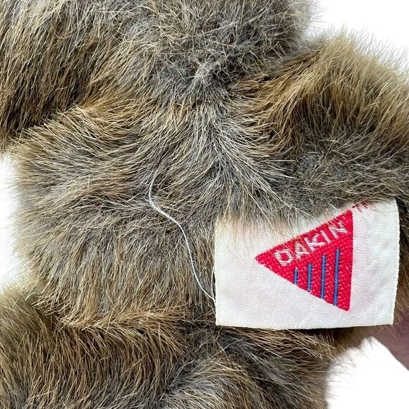 Dakin Vintage Brown Teddy Bear 1988 Plush Stuffed Animal Jointed Blue Bow Clean - Picture 9 of 13